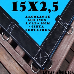 Lona Poly-Lona de Polyethileno 15x2,5 Azul + Argolas INOX